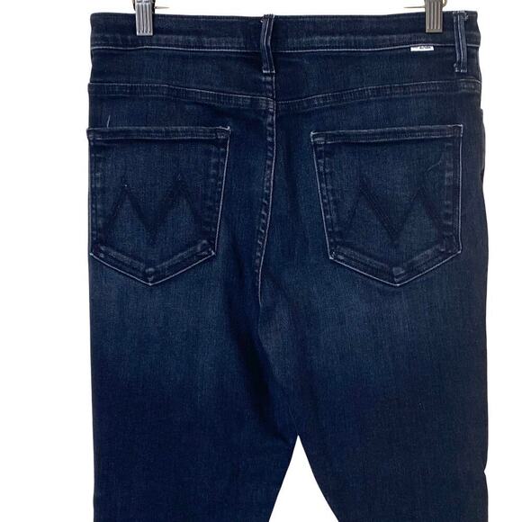 MOTHER The Pixie Swooner Ankle Fray High Rise Jeans in Thunder Road, Size 31 - Picture 9 of 16